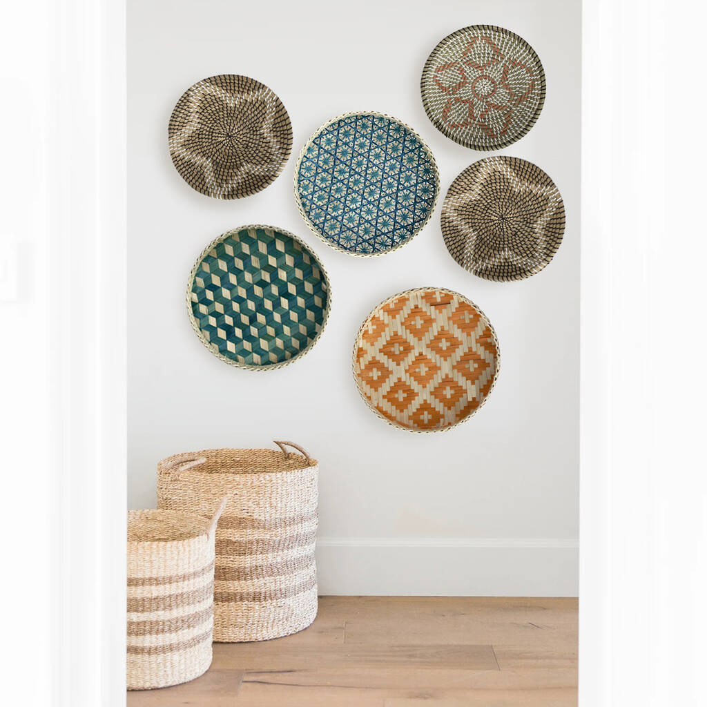 Woven Basket Tray Wall Hanging Decor By MadeTerra