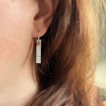 Pink Tourmaline Long Earrings, 4 of 5