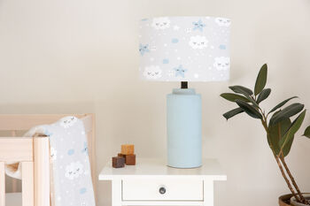 Smiling Clouds And Stars Grey Lampshade, 2 of 2