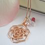 Rose Gold Rose Pendant With Real Birthstones, thumbnail 2 of 4