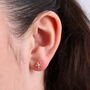 'Best Bud' Sterling Silver Enamel Flower Earrings, thumbnail 3 of 5