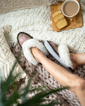 Sen Rose Gold Mules Sheepers Slippers, 2 of 11