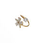 Fleur Luxe 18k Gold Plated Open Crystal Flower Ring, thumbnail 3 of 3