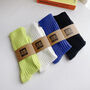Striped Sporty Ribbed Cotton Socks: Unisex Tennis Socks, thumbnail 3 of 7