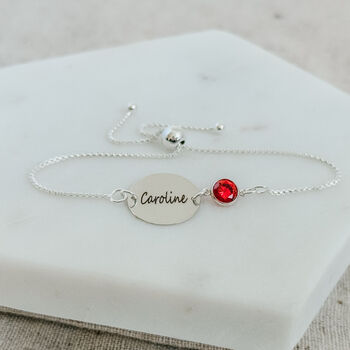 Sterling Silver Name And Birthstone Bracelet, 6 of 10