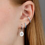 Evil Eye Charm Hoop Earrings, thumbnail 2 of 6