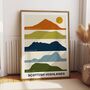 Scottish Highlands Mountain Silhouette Print, thumbnail 1 of 4