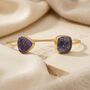 Gold Plated Amethyst February Birthstone Bangle, thumbnail 1 of 3