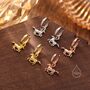 Sterling Silver Cute Horse Dangle Huggie Hoops, thumbnail 4 of 10