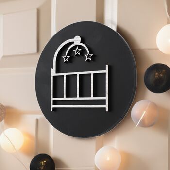 Baby Room Cot Door Sign With Raised Design, 2 of 6