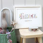 Floral Personalised Flowers Children's Name Print, thumbnail 5 of 5