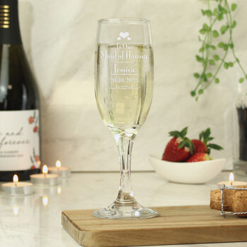 Personalised Decorative Wedding Maid Of Honour Glass, 3 of 3