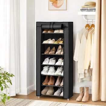 Seven Tier Shoe Rack Storage Cabinet With Fabric Cover, 3 of 12