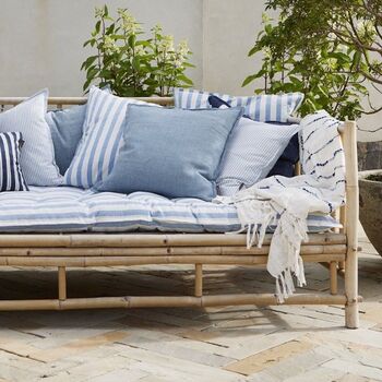 Striped Mattress Or Seat Cushion In Blue, 3 of 3