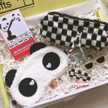 For Teens The Perfect Pamper Panda Gift Box Set With Stationary Black, 2 of 12