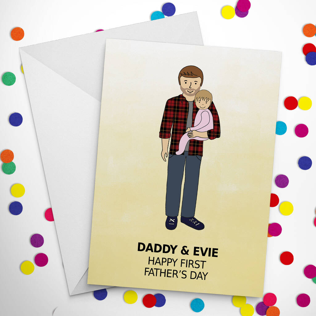 First Father's Day Portrait Card, 1 of 5