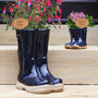 Personalised Blue Welly Boot Planters Gift Set, thumbnail 1 of 9
