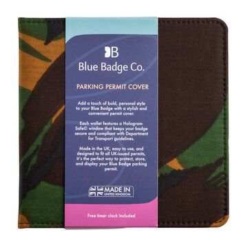Disabled Blue Badge Parking Permit Wallet In Army Camo, 6 of 6