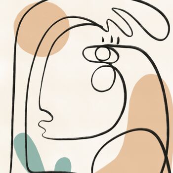 ‘Femme’ Boho Line Drawing Face Print, 6 of 8