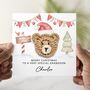 Personalised Crochet Bear Grandson Christmas Card, thumbnail 1 of 4