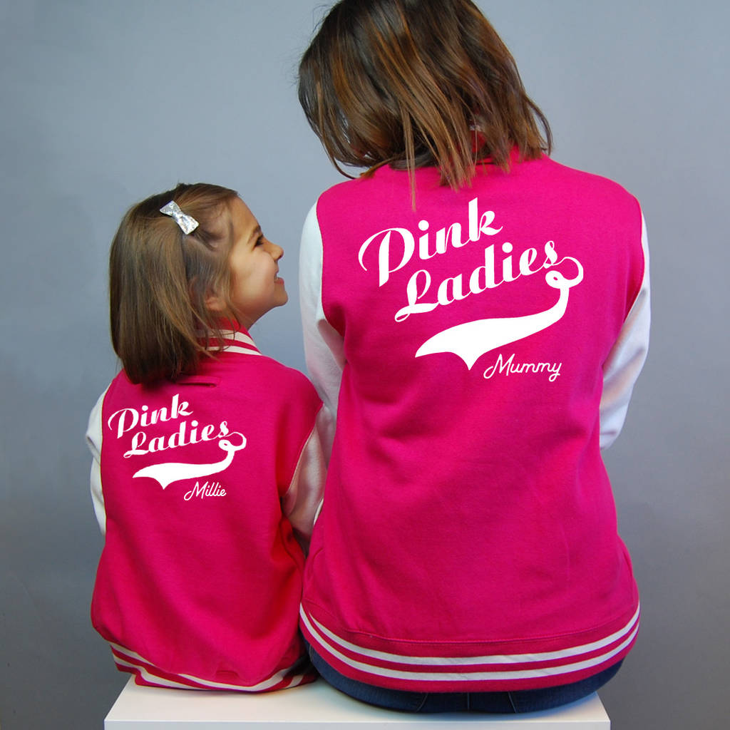 Personalised Pink Ladies Varsity Jacket Set, 1 of 5