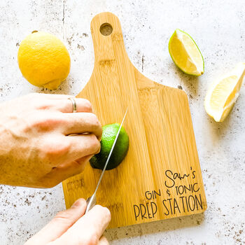 Personalised Chopping Board Drink Prep Station, 2 of 4