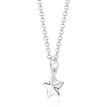 Faceted Star Necklace, Sterling Silver Or Gold Plated, 9 of 10
