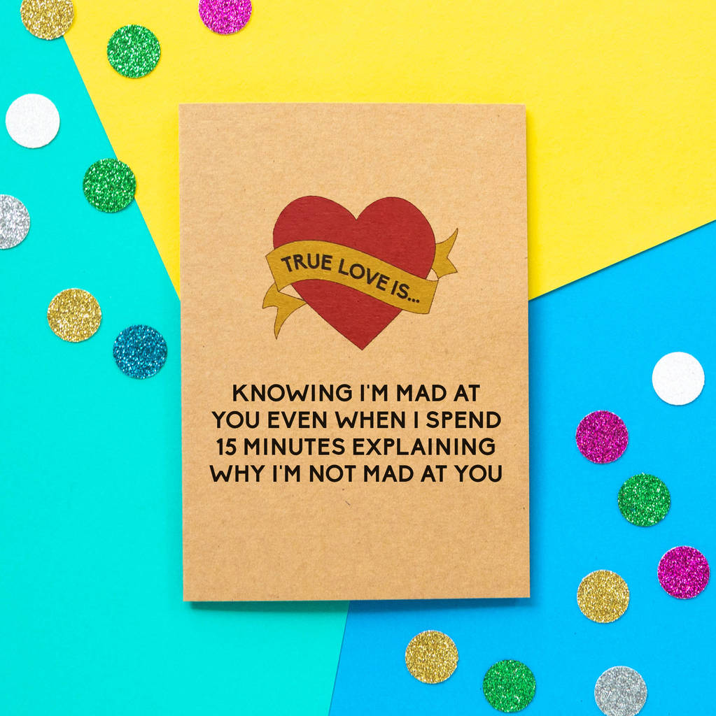Funny Valentine's Day Card: Not Mad At You By Bettie Confetti ...