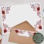 A4 Landscape Letter Writing Paper With Red And Pink Flower Design, thumbnail 1 of 4