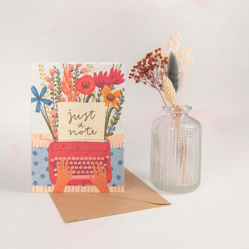 'Just A Note' Wildflowers Seeded Paper Greetings Card, 2 of 3