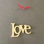 'Love' ~ Gold / Red Hanging Wooden Sign, thumbnail 5 of 5