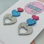 Glitter Triple Heart Resin Earrings, thumbnail 3 of 8