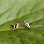 Inky Magpie Birch Hypoallergenic Tiny Stud Earrings, thumbnail 8 of 11