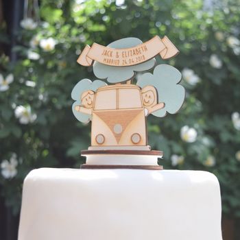 Personalised Camper Van Wedding Cake Topper, 2 of 9