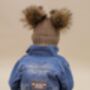 Personalised Camel Brown Double Pom Pom Knitted Hat, thumbnail 4 of 5