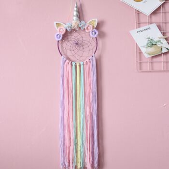 Unicorn Pastel Yarn Dream Catcher Gift For Girls, 3 of 6