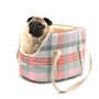 Luxury Dog Carrier Macaroon Check Tweed, thumbnail 3 of 5