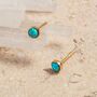 Blue Opal Gold Vermeil Plated Stud Earrings, thumbnail 6 of 7