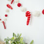 Christmas Felt Ball And Candy Cane Garland, thumbnail 1 of 4