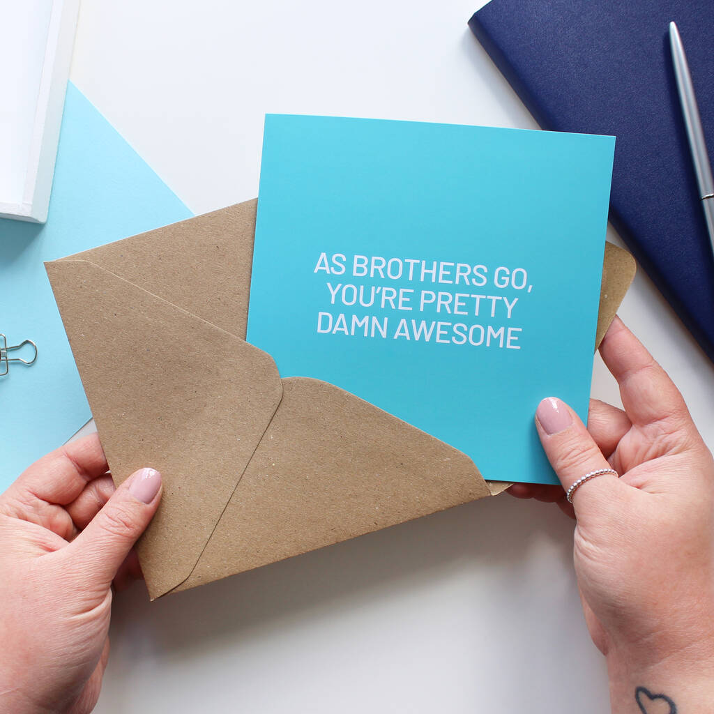 'As Brothers Go, You're Awesome' Card For Brother, 1 of 2