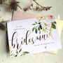 Gold Foil To My Bridesmaid Card | Peony Bouquet, thumbnail 1 of 5
