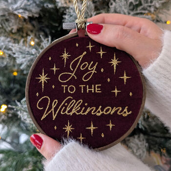 Personalised Joy To The Family Christmas Decoration, 2 of 4