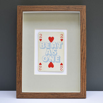 Two Hearts Beat As One Vintage Playing Card Print, 3 of 7