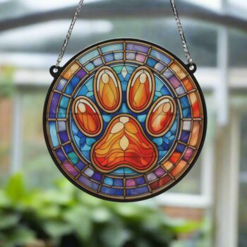 A Paw Print Stained Glass Effect Suncatcher, 3 of 5