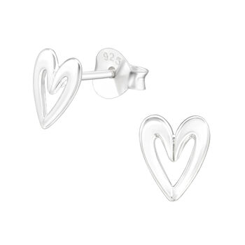 Thinking Of You Sterling Silver Heart Earrings, 5 of 7
