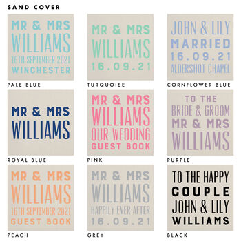 Personalised Typographic Wedding Guest Book, 5 of 10
