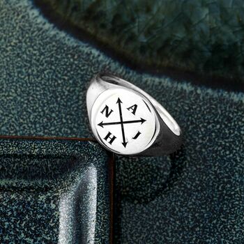Family Initials Personalised Silver Signet Ring, 2 of 10