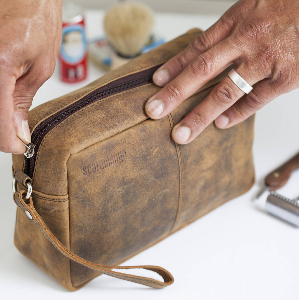 Leather Wash Bag, 1 of 4