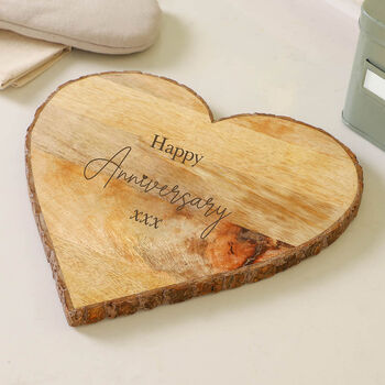 Personalised Wooden Heart Cheese Board, 4 of 5