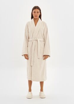 Egret Unisex 100% Cotton Velour Bathrobe, 2 of 3